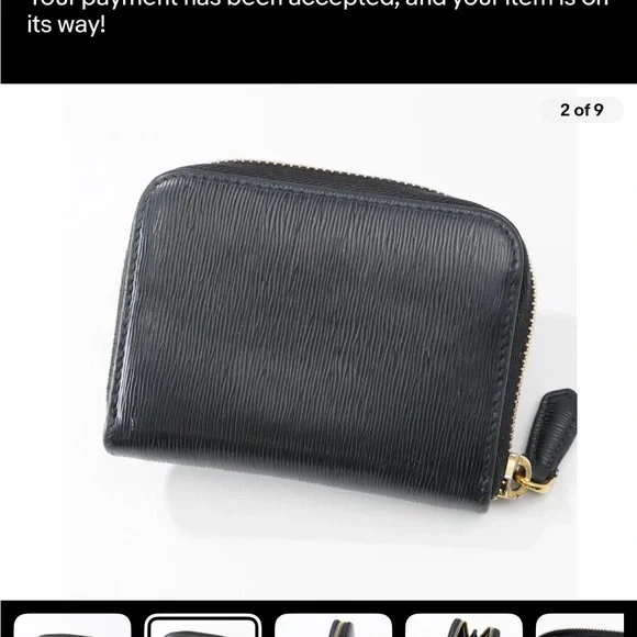 Prada Black Textured Leather Zip Wallet - Picture 2 of 9